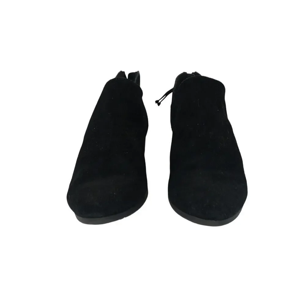 KENNETH COLE! REACTION BLACK GENUINE SUEDE LEATHER CHUNKY HEEL BOOTS! SZ 6.5M